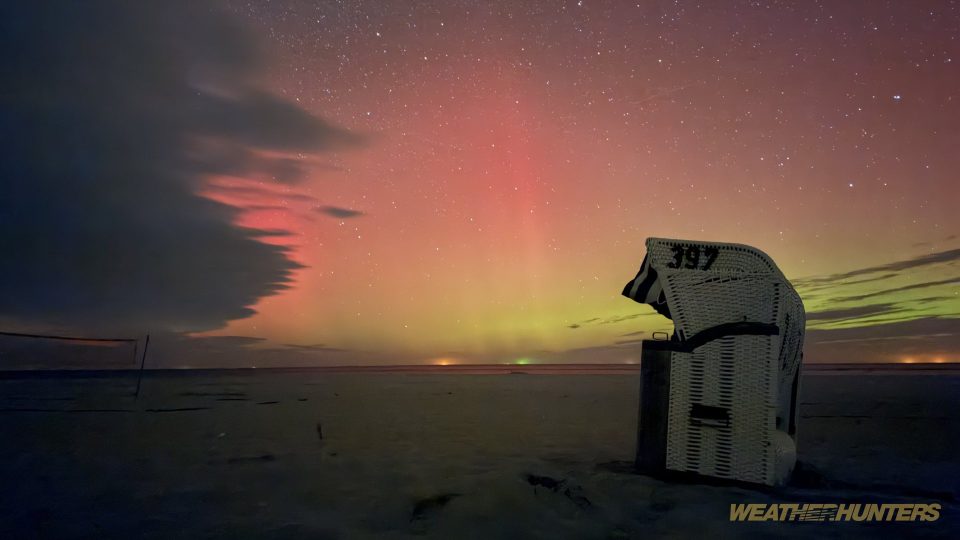 Polarlichter am Strand von Spiekeroog