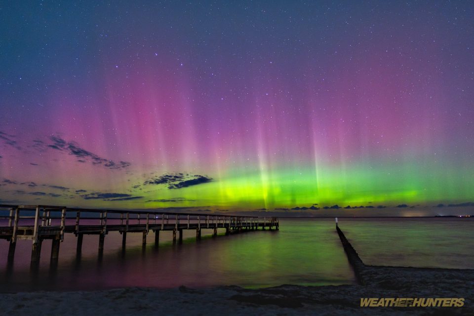 Polarlicht über der Ostsee
