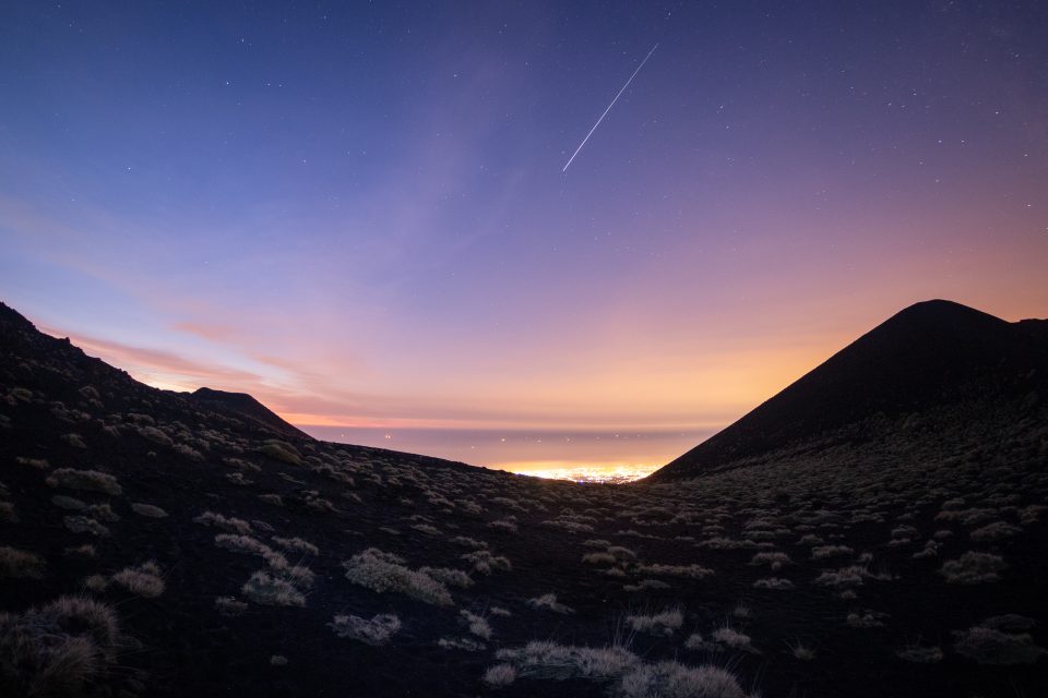 ISS Überflug am Ätna mit Sicht auf Catania