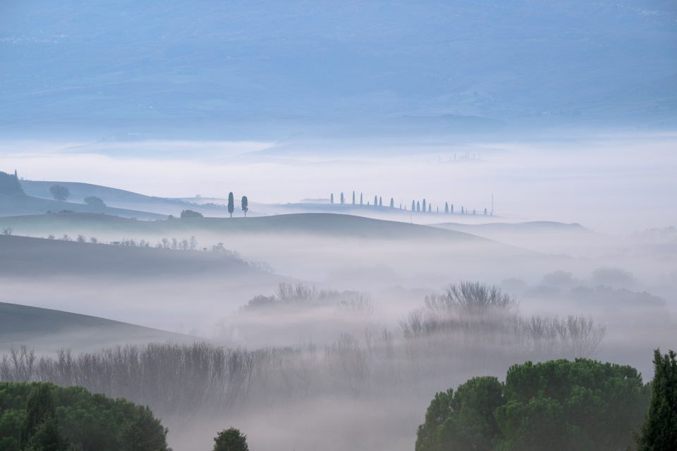 Nebelstimmung im Val d’Orcia Toscana