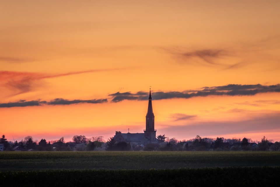 Abendrot über St.Viti in Wechmar