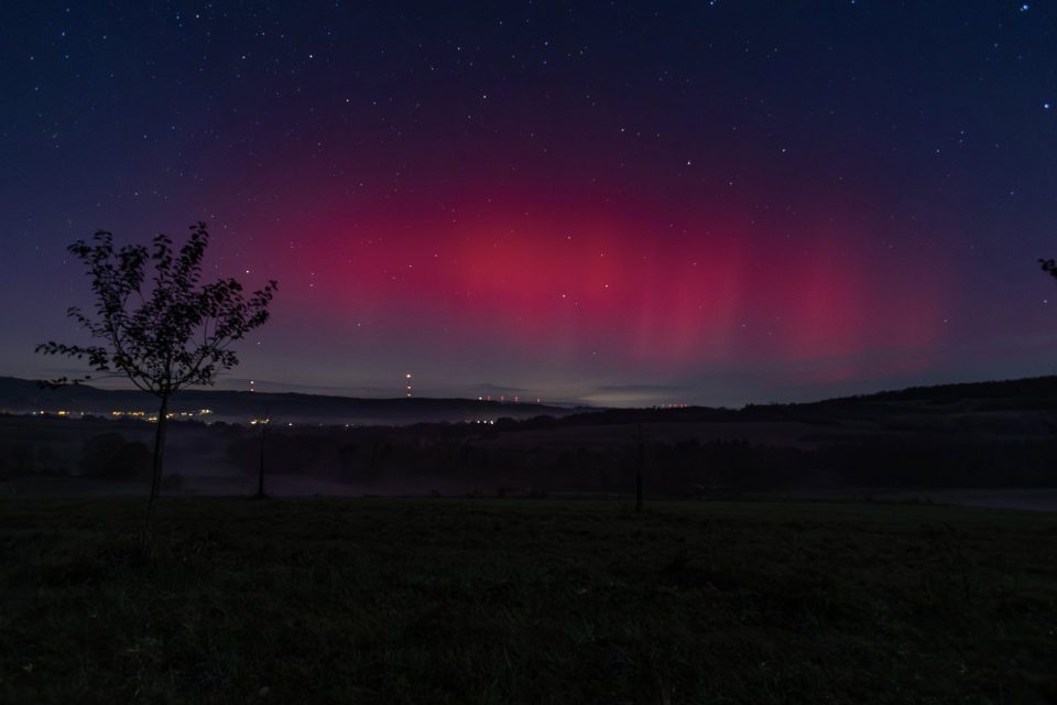 Polarlicht über dem Saarland