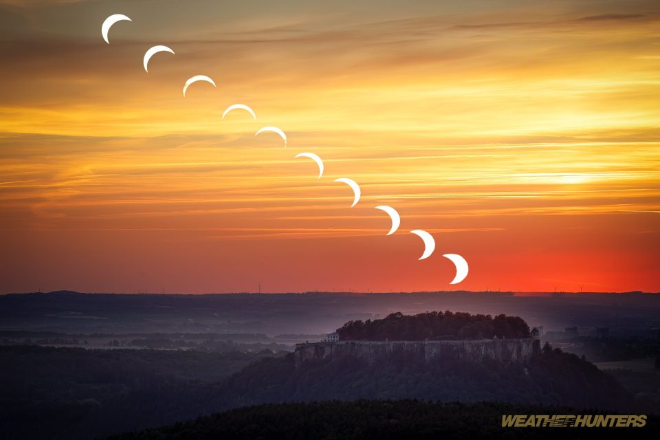 Sonnenfinsternis im Elbsandsteingebrige