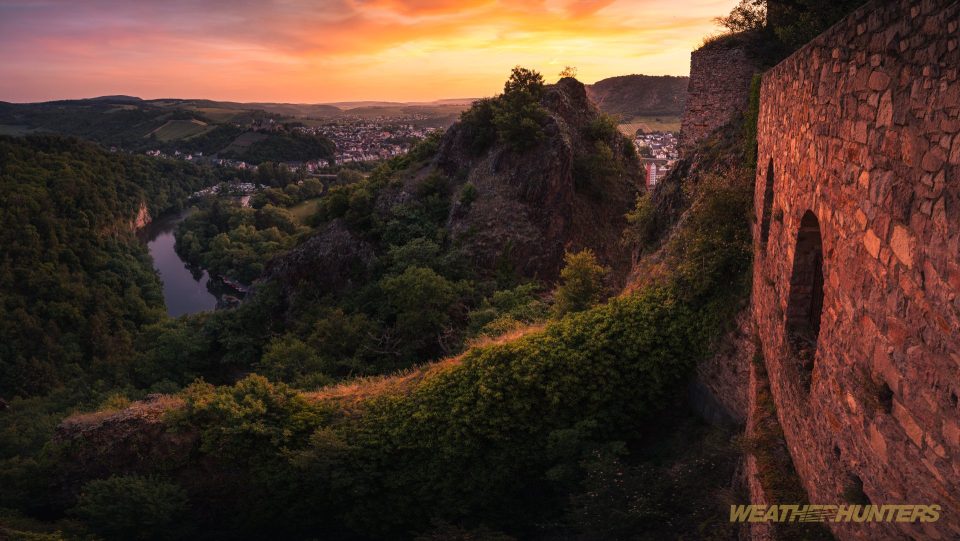 Abendröte über dem Nahetal