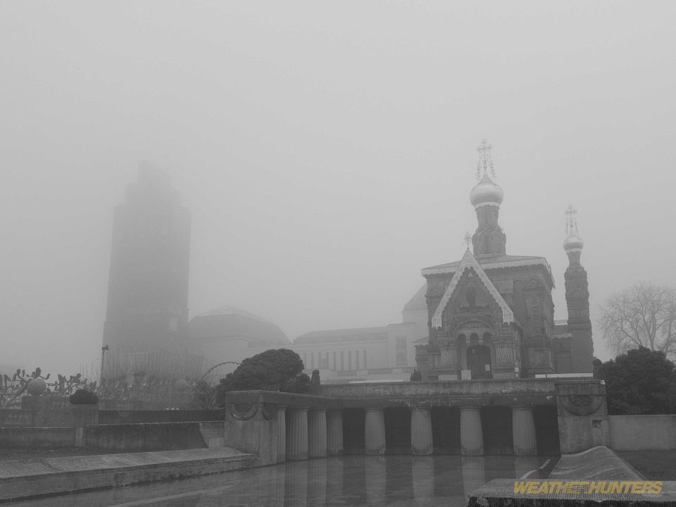 Nebel auf der Mathildenhöhe