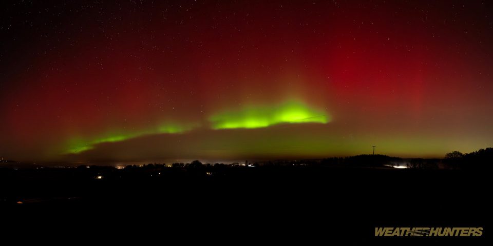 Polarlicht an der Mesnerhauskapelle in Richtung Norden