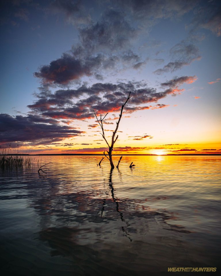Sonnenuntergang am Tagebausee