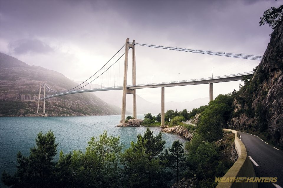 bad weather at lysefjord bridge